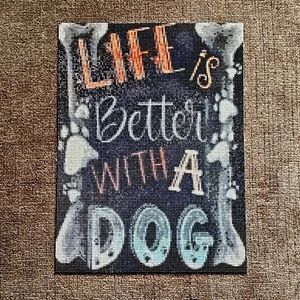Completed Square Diamond Painting Life Is Better With A Dog